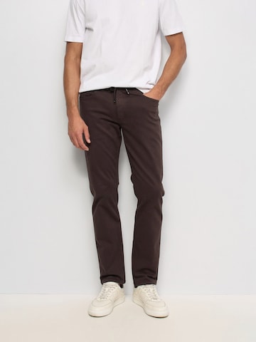 Salsa Jeans Slimfit Chino in Bruin: voorkant