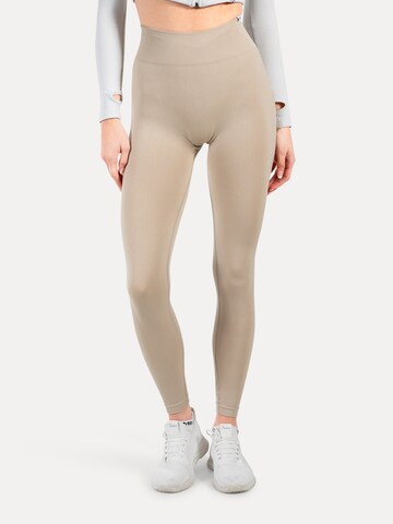 Smilodox Skinny Leggings in Beige: front