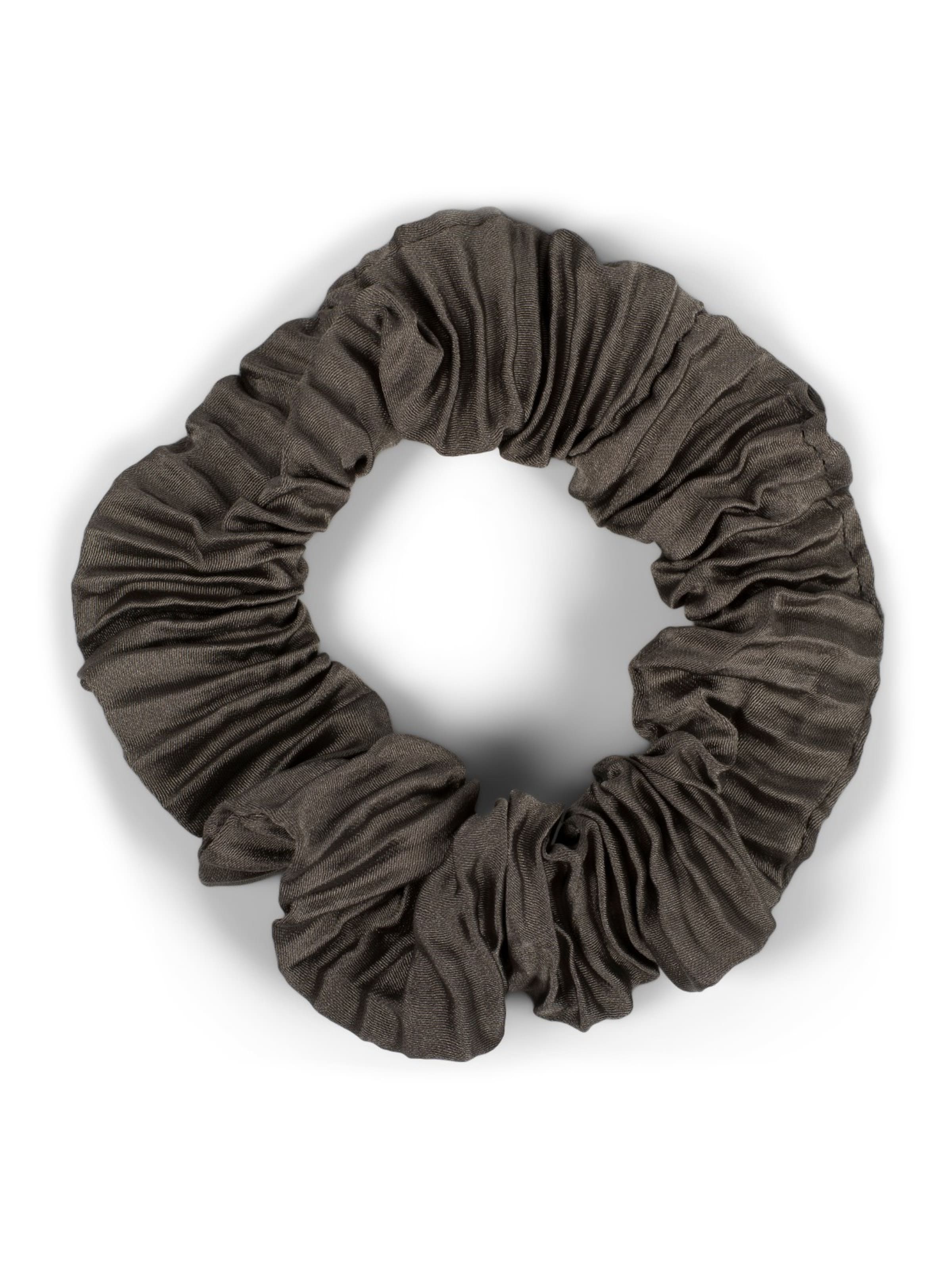 styleBREAKER Haarschmuck 'Plissierter Scrunchie Haargummi mit Schleife'‌‌‌‌‌‌ in Grau