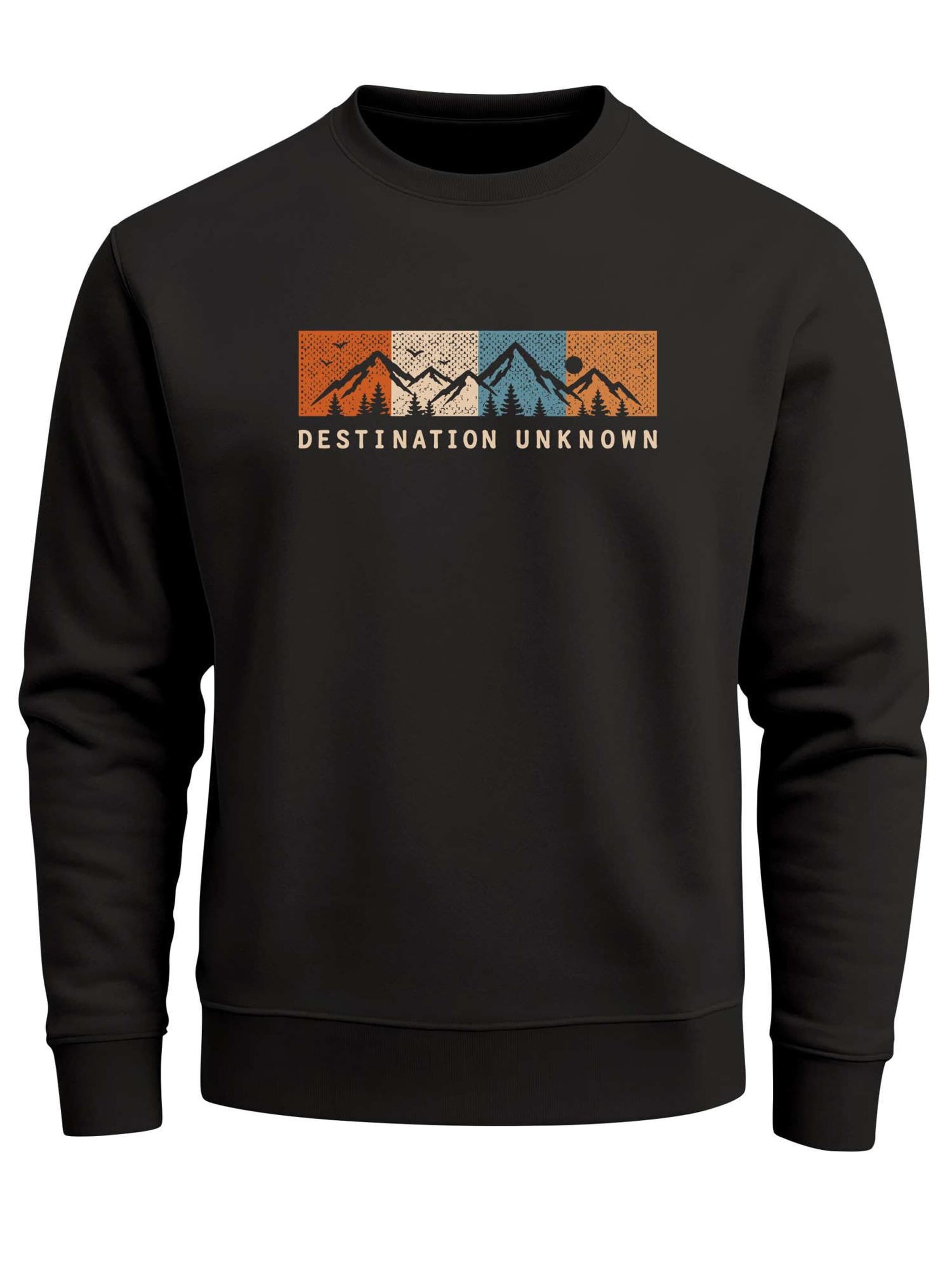 Neverless Sweatshirt 'Destination unknown' in Black: front