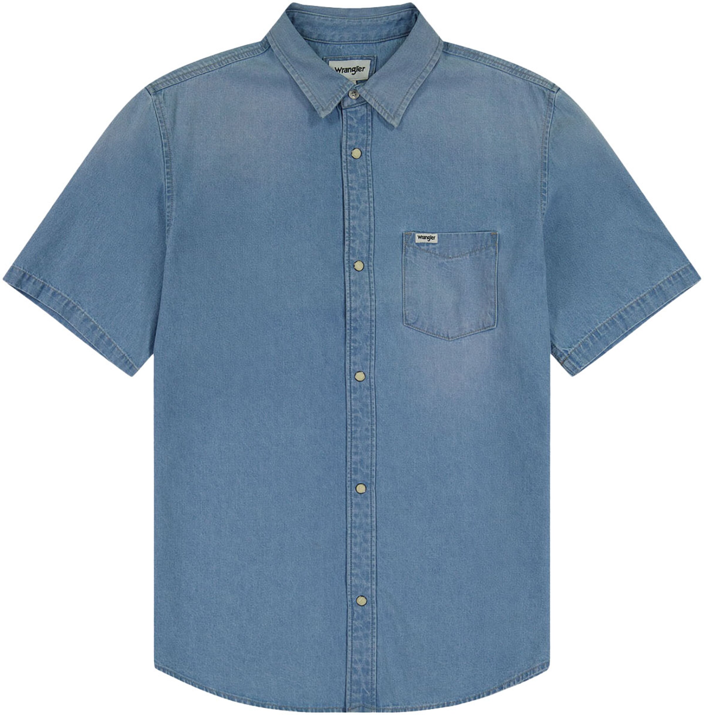 WRANGLER Regular Fit Hemd in Blau: Vorderseite