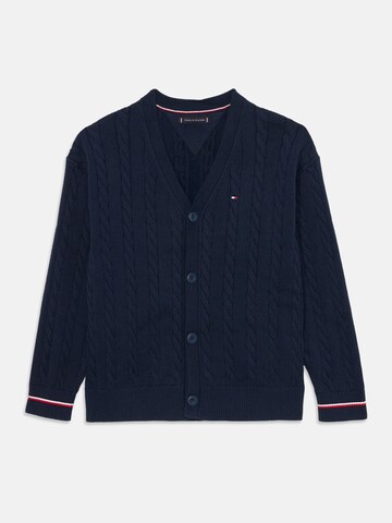 TOMMY HILFIGER Strickjacke 'GLOBAL STRIPE' in Blau: Vorderseite