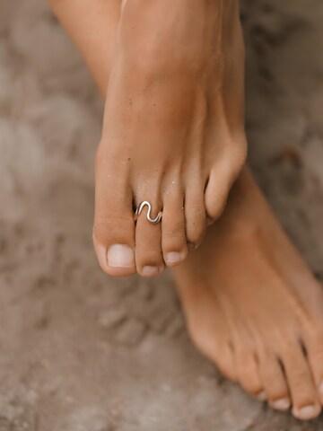 hiBALI Foot jewelry 'Wavy' in Silver