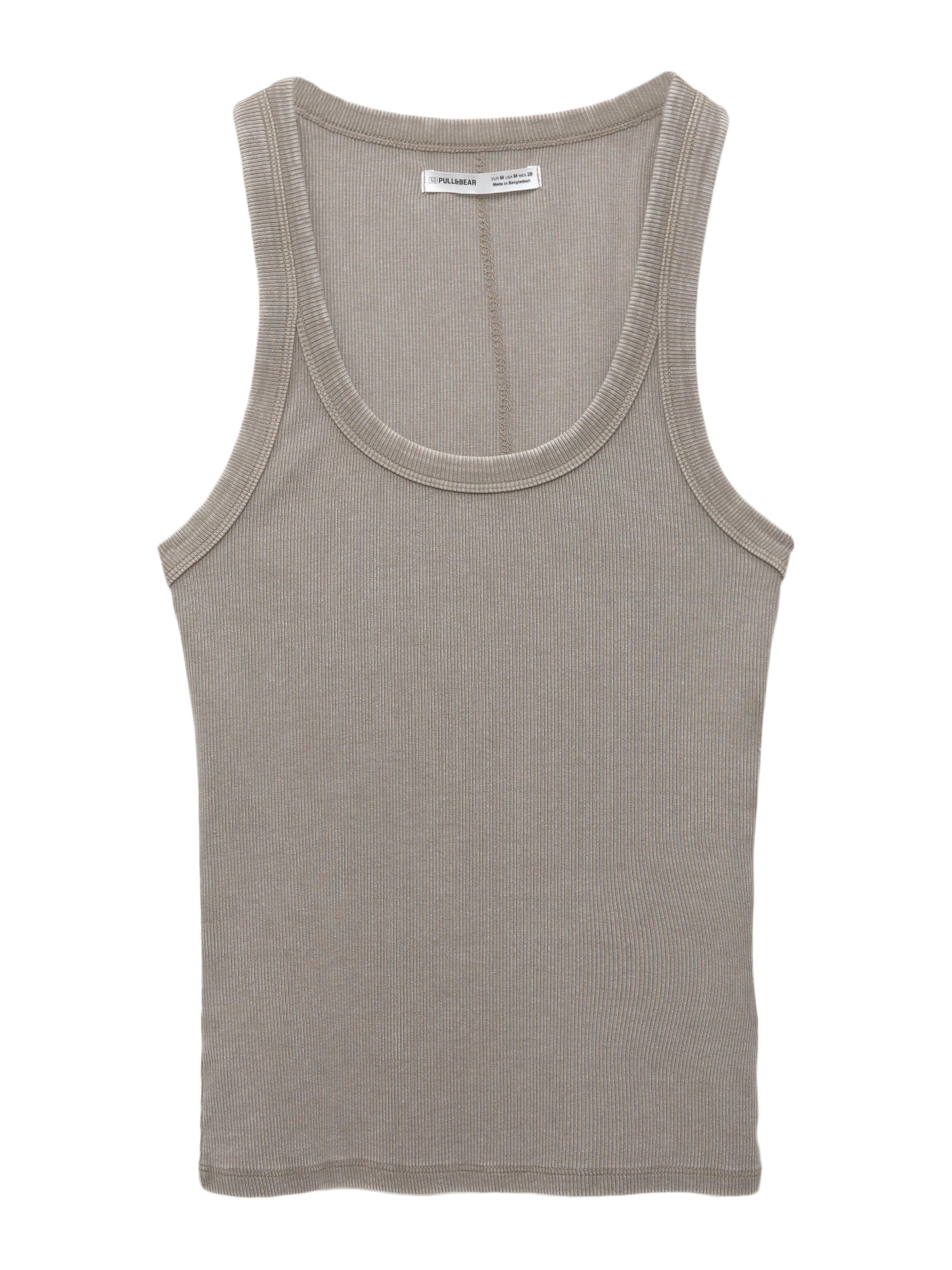 Pull&Bear Top | rjava barva: sprednja stran