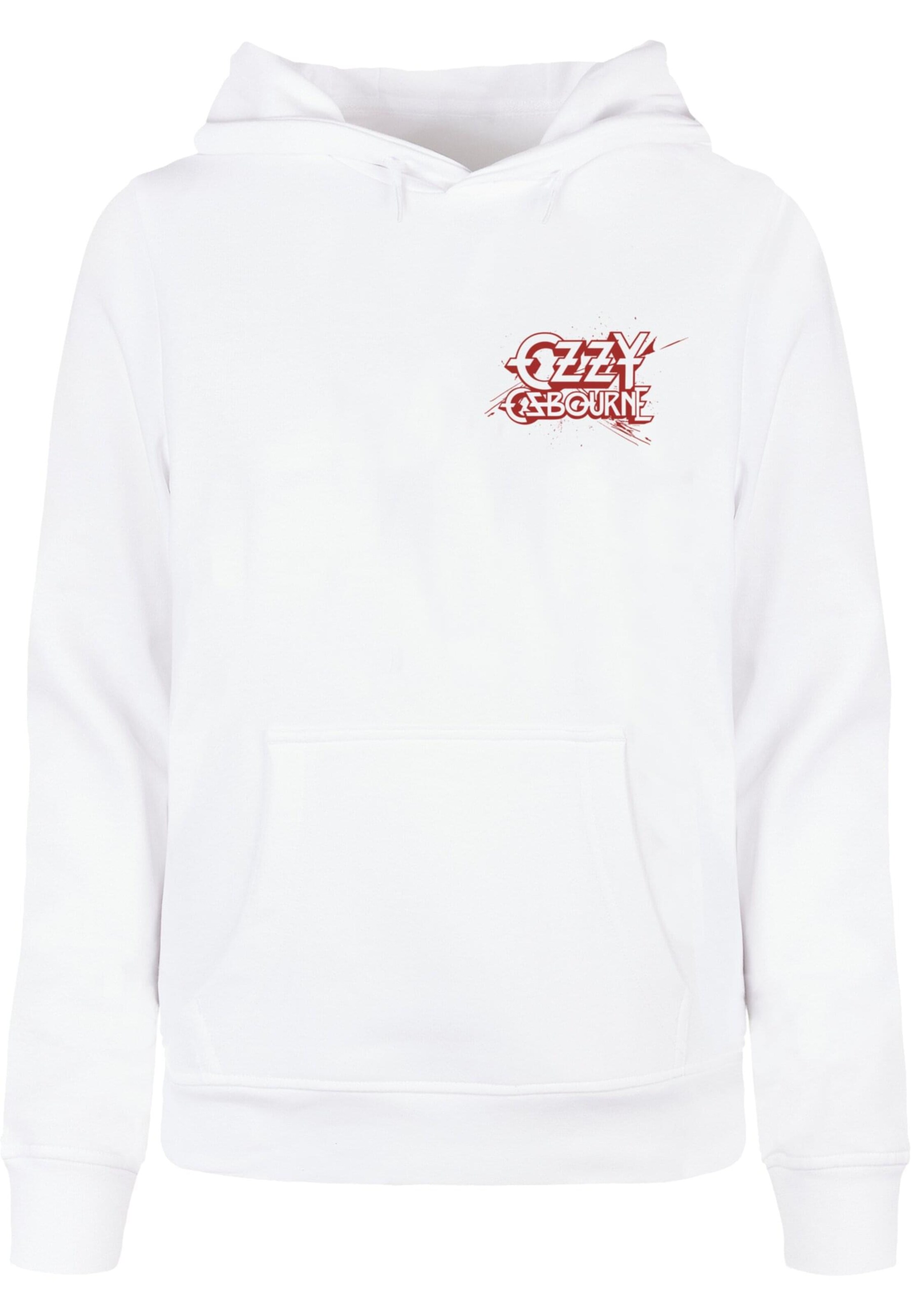 Merchcode Sweatshirt 'Ozzy Osbourne - Patient 9' in Weiß: Vorderseite