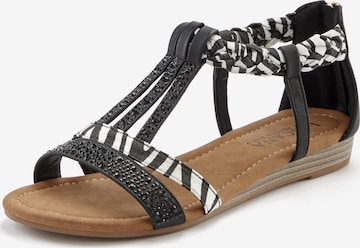 Sandalo di LASCANA in nero: frontale