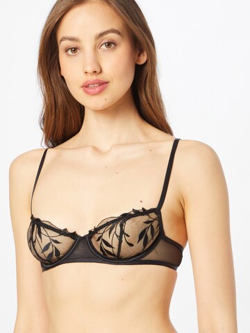 ETAM Balconette Bra 'MOONSTONE' in Black: front