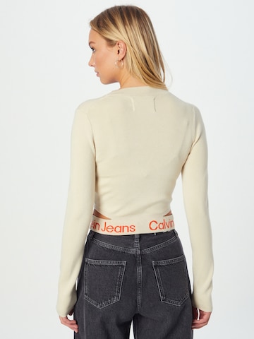 Calvin Klein Jeans Sweater 'Intarsia' in Beige