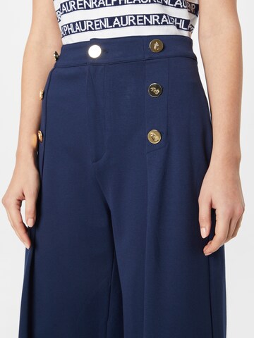 Lauren Ralph Lauren Wide leg Pleat-Front Pants 'DRAZIA' in Blue