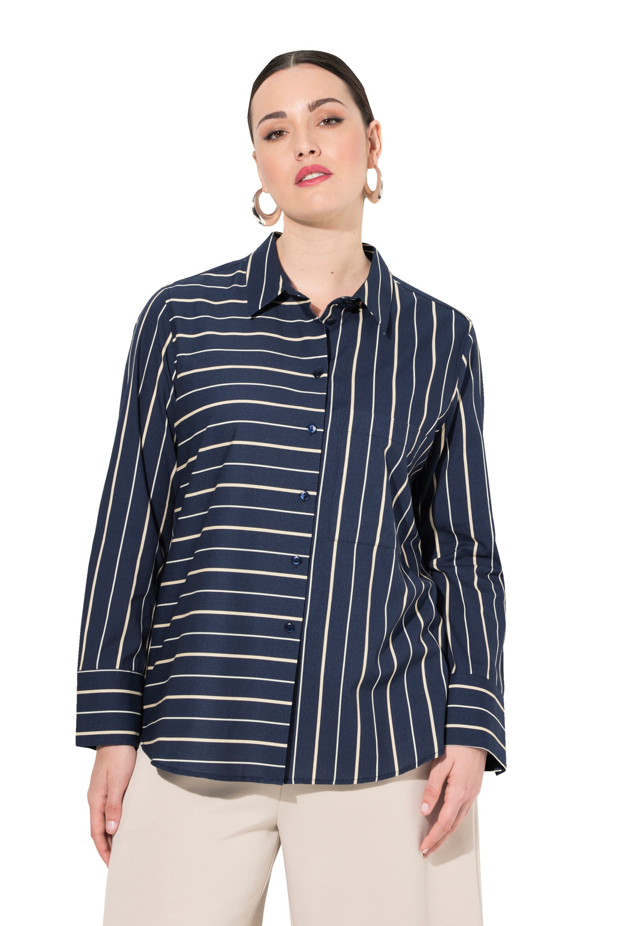 Ulla Popken Blouse in Blauw: voorkant