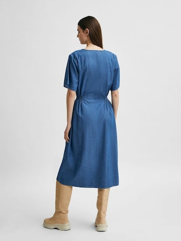 Selected Femme Petite Shirt Dress 'SLFCLARISA' in Blue