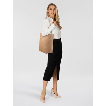 Borsa a spalla 'Bucket' di PINKO in beige: frontale