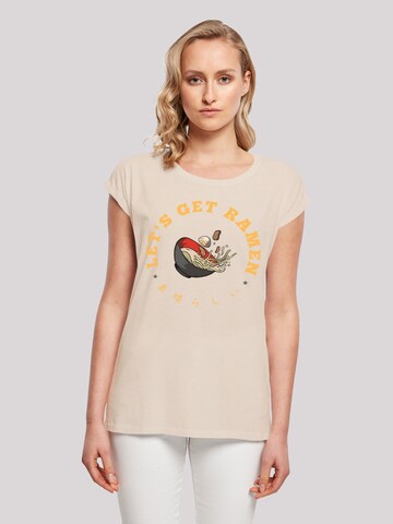 F4NT4STIC Shirt 'Lets get Ramen' in Beige: voorkant