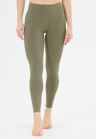 Athlecia Slimfit Tights 'Elli V2' in Grün: Vorderseite