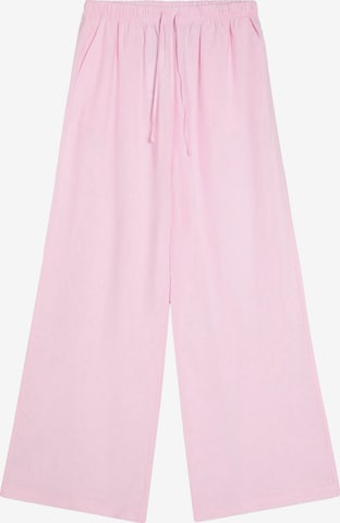 Bershka Wide Leg Housut värissä vaaleanpunainen: etupuoli