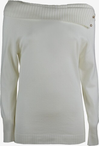 Influencer Sweater in White: front