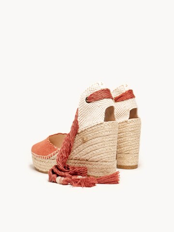 Alhamas - Sandalias 'Alpargata Cuña 10 cm' en naranja