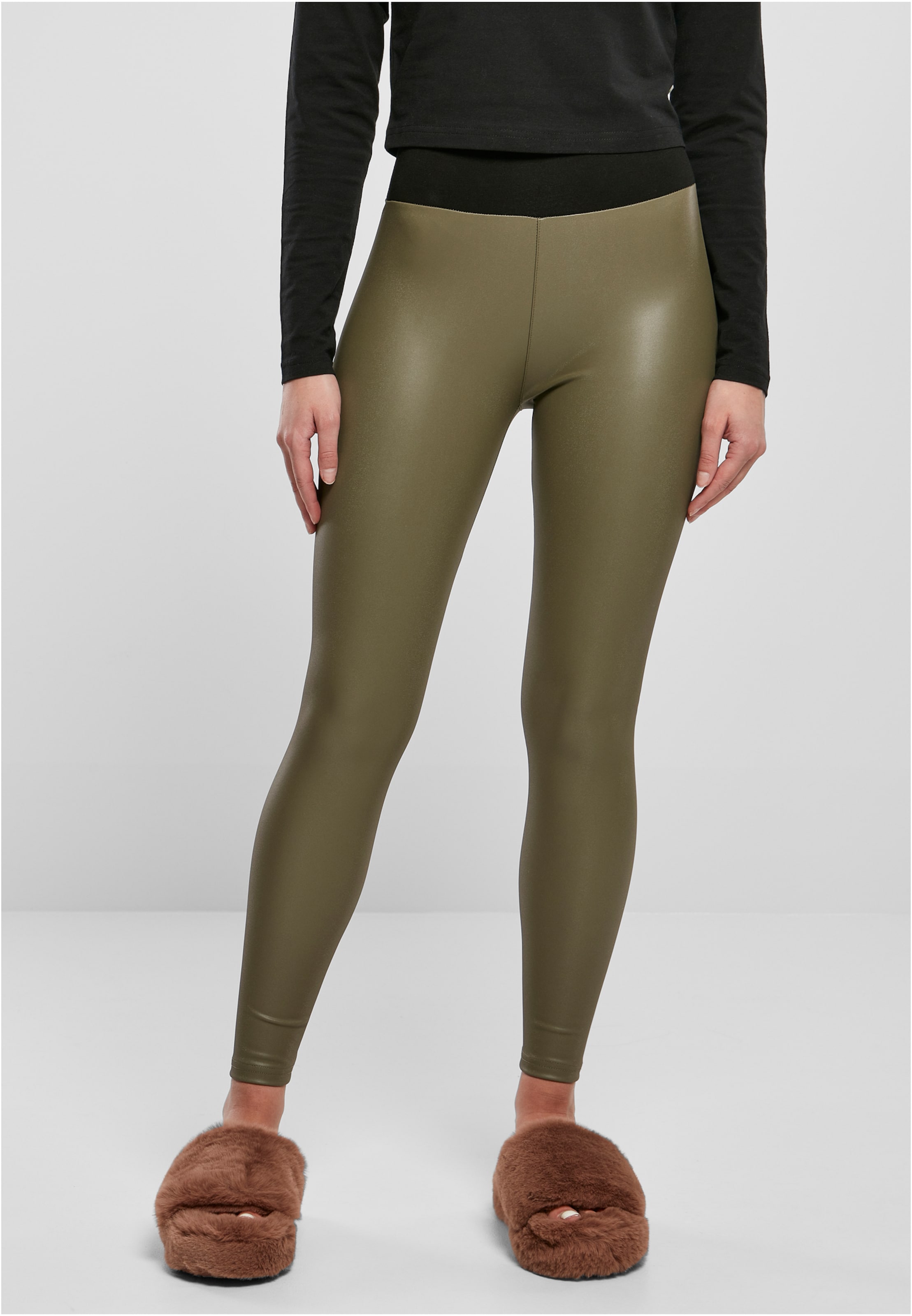 Leren outlet legging groen