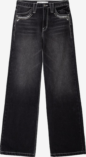 Bershka Farkut värissä musta denim / läpinäkyvä, Tuotenäkymä