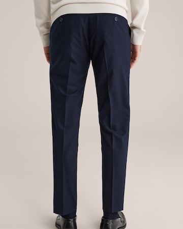 WE Fashion Slimfit Pressveckad byxa i blå