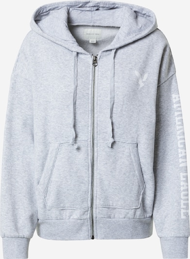 American Eagle Sweat-shirt en gris chiné / blanc, Vue avec produit