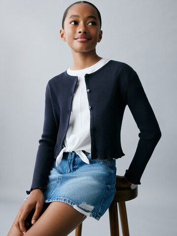 MANGO KIDS Knit cardigan 'LYRA' in Blue: front
