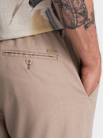 Coupe slim Pantalon 'Quintessence' Ombre en beige