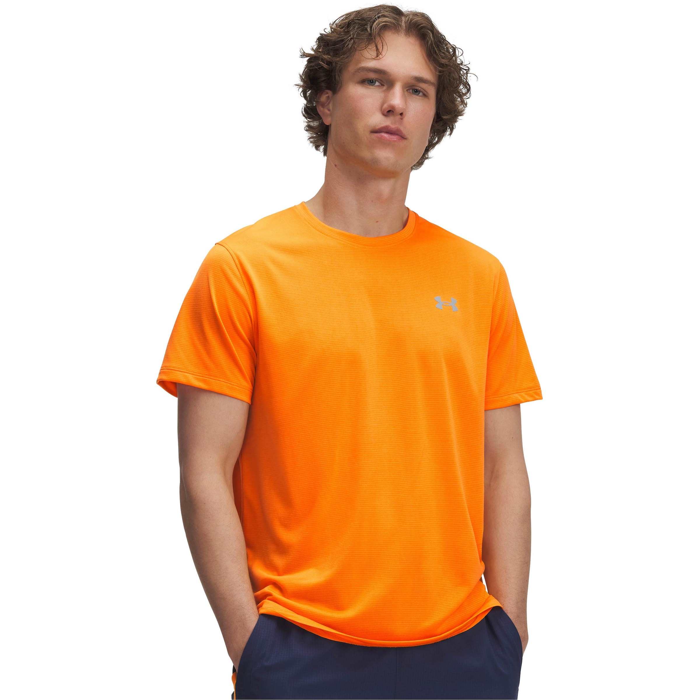 UNDER ARMOUR Performance Shirt 'Launch' in Orange: front