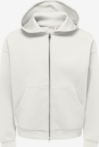 Veste de survêtement 'GOYLE ' Only & Sons en blanc : devant