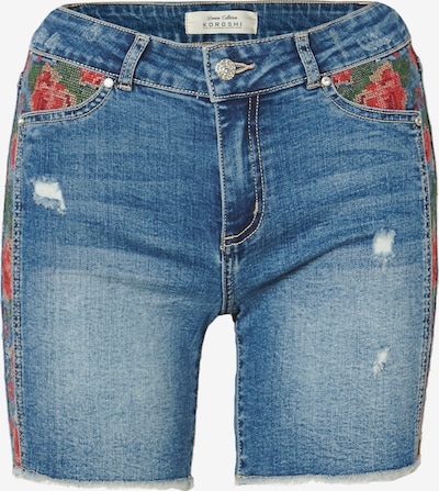 KOROSHI Jeans i blue denim / grøn / rød, Produktvisning