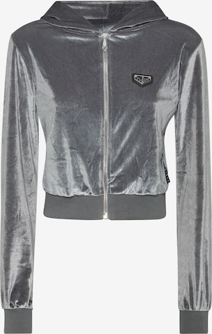 Philipp Plein Knit Cardigan in Grey: front