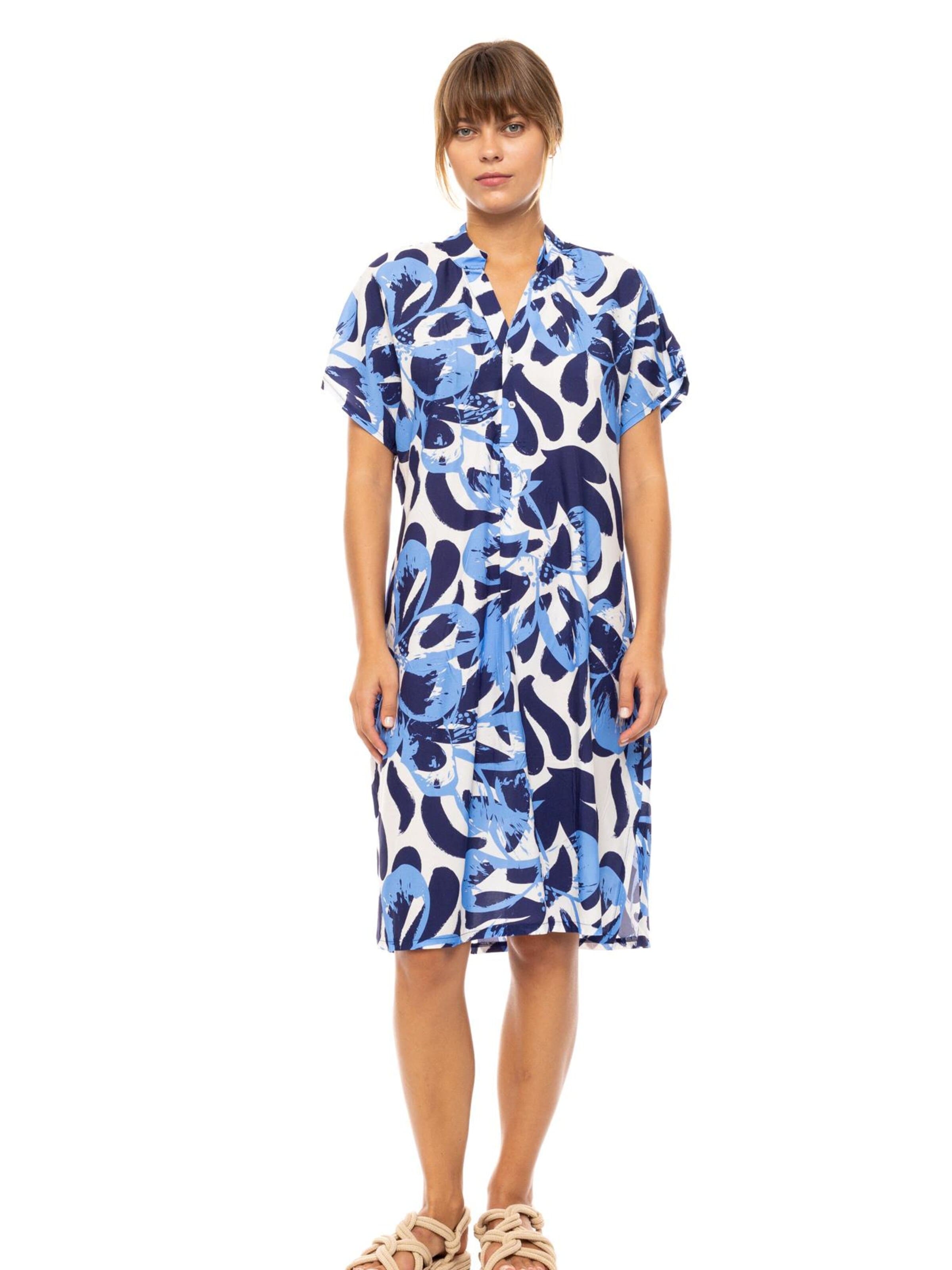 Robe d’été 'DRESS ABSTRACT FLORAL' Pink Label en bleu : devant