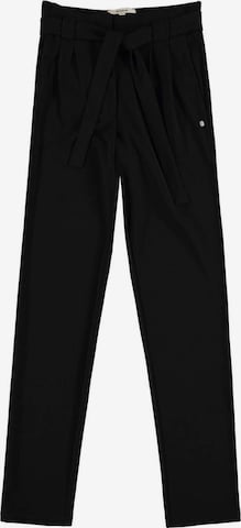 GARCIA Regular Pleat-Front Pants in Black: front
