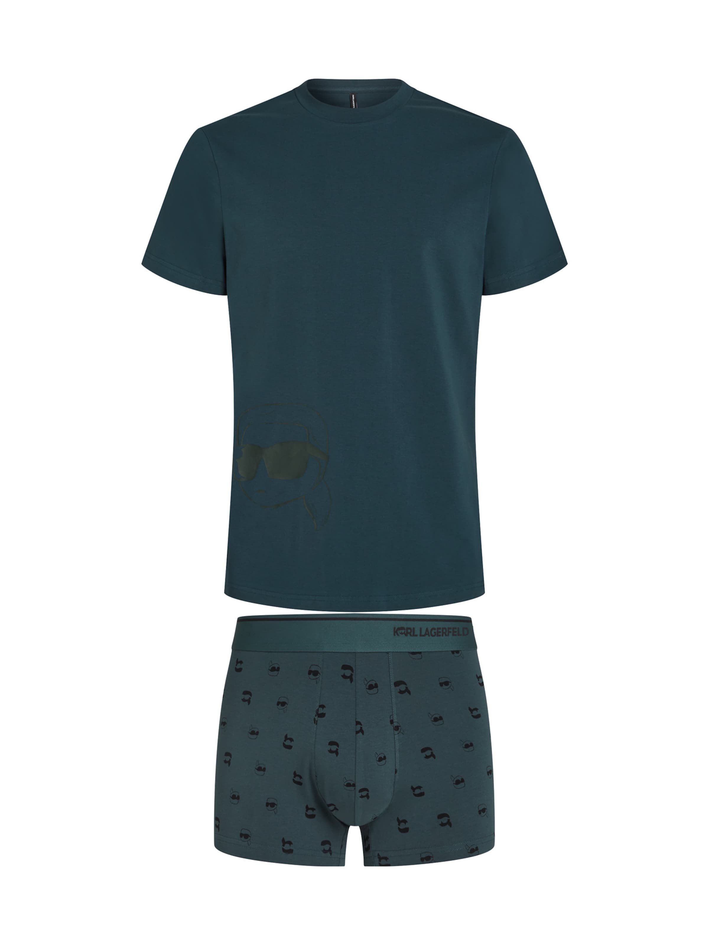Karl Lagerfeld - Pijama corto 'Ikon' en azul: frente