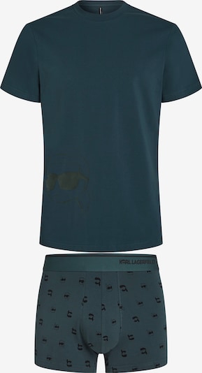 Karl Lagerfeld Lyhyt pyjama 'Ikon' värissä sinivihreä / musta, Tuotenäkymä