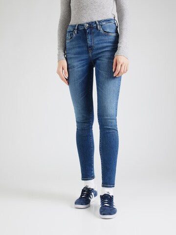 Coupe slim Jean Pepe Jeans en bleu : devant