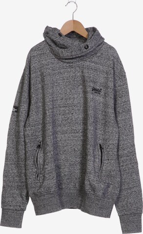 Superdry Sweatshirt & Zip-Up Hoodie in XL in Grey: front