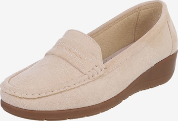 Ital-Design Mokassin in Beige: Vorderseite