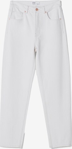 Bershka Regular Jeans in White: front