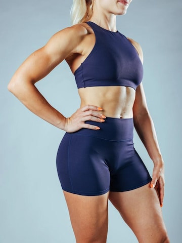 Lifters High neck Sport bh in Blauw