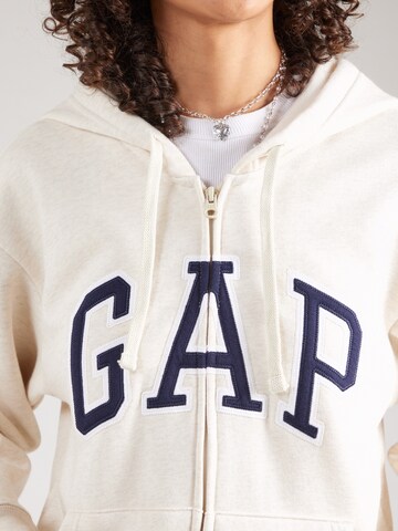 GAP Zip-Up Hoodie 'HERITAGE' in Beige