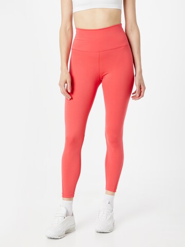 NIKE Skinny Workout Pants 'One' in Red: front