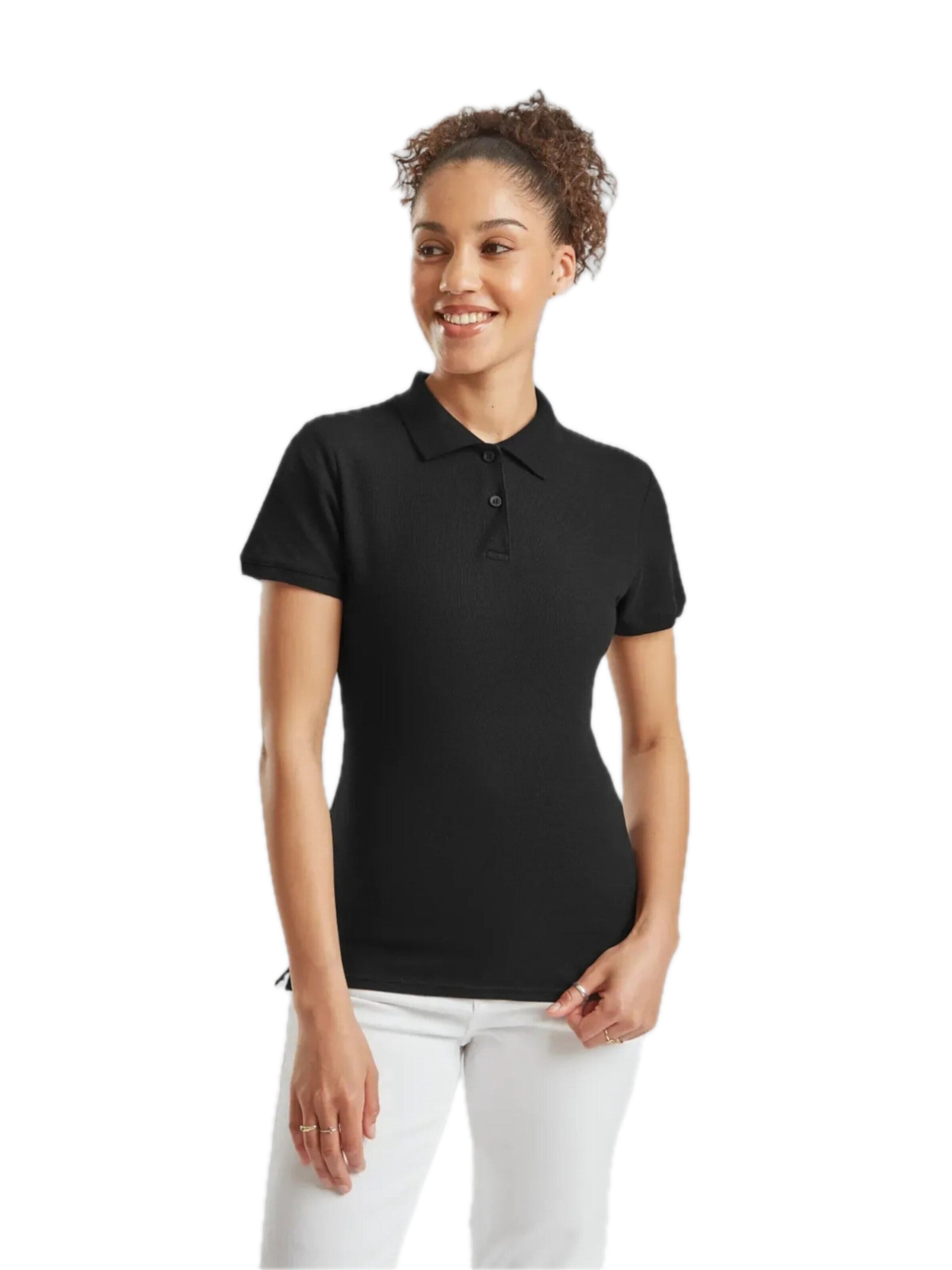 Maglietta 'Womens premium short sleeve polo' di FRUIT OF THE LOOM in nero