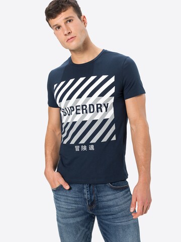 Superdry Rovný strih Funkčné tričko - Modrá: predná strana
