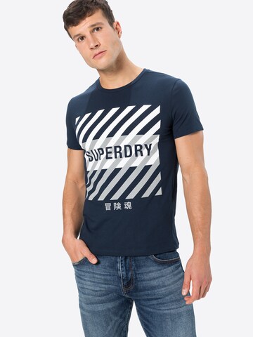 Superdry Regular Fit Sportshirt in Blau: predná strana