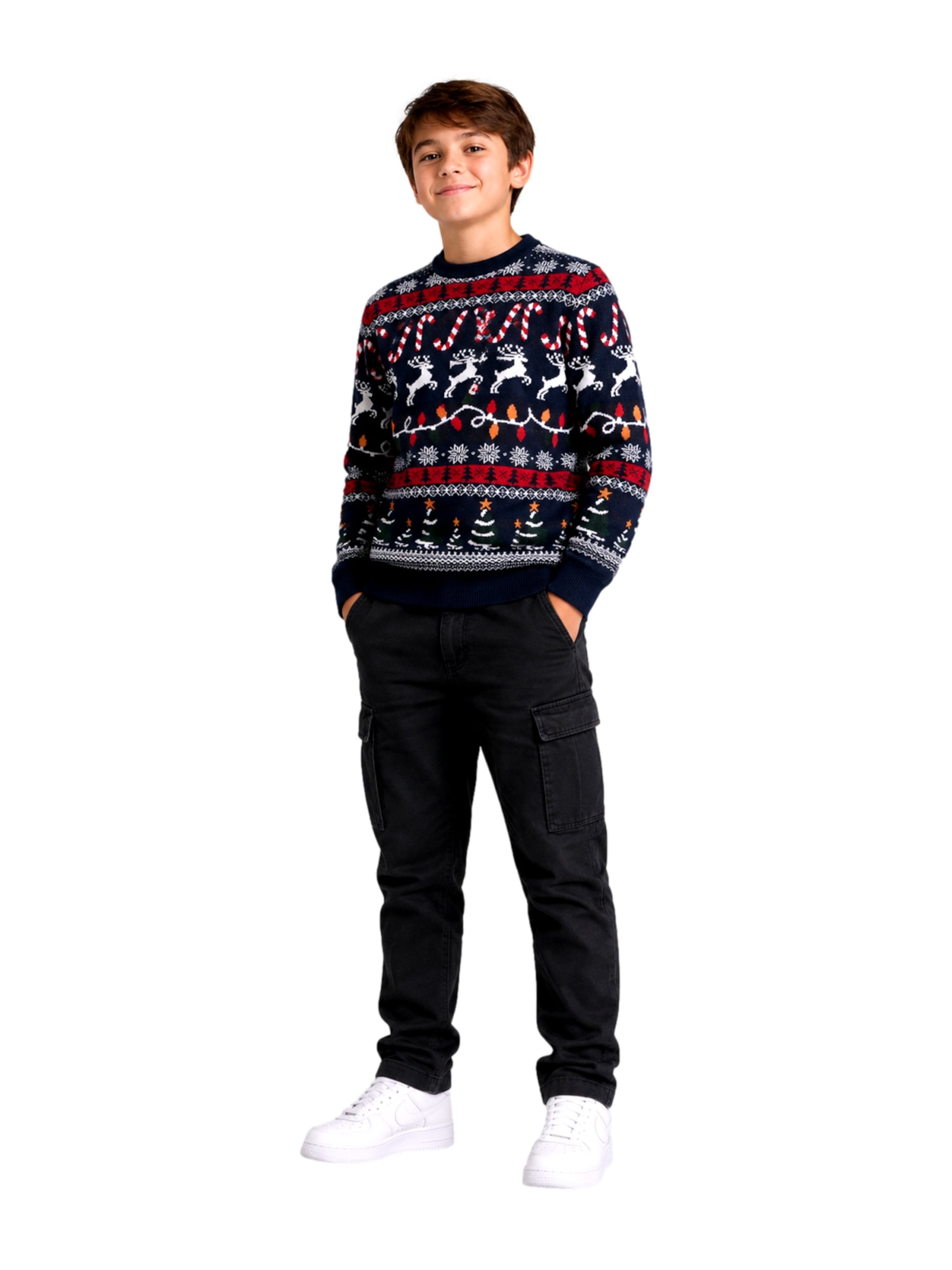 Jack & Jones Junior Sweater 'JJXMAS SANTA' in Blue