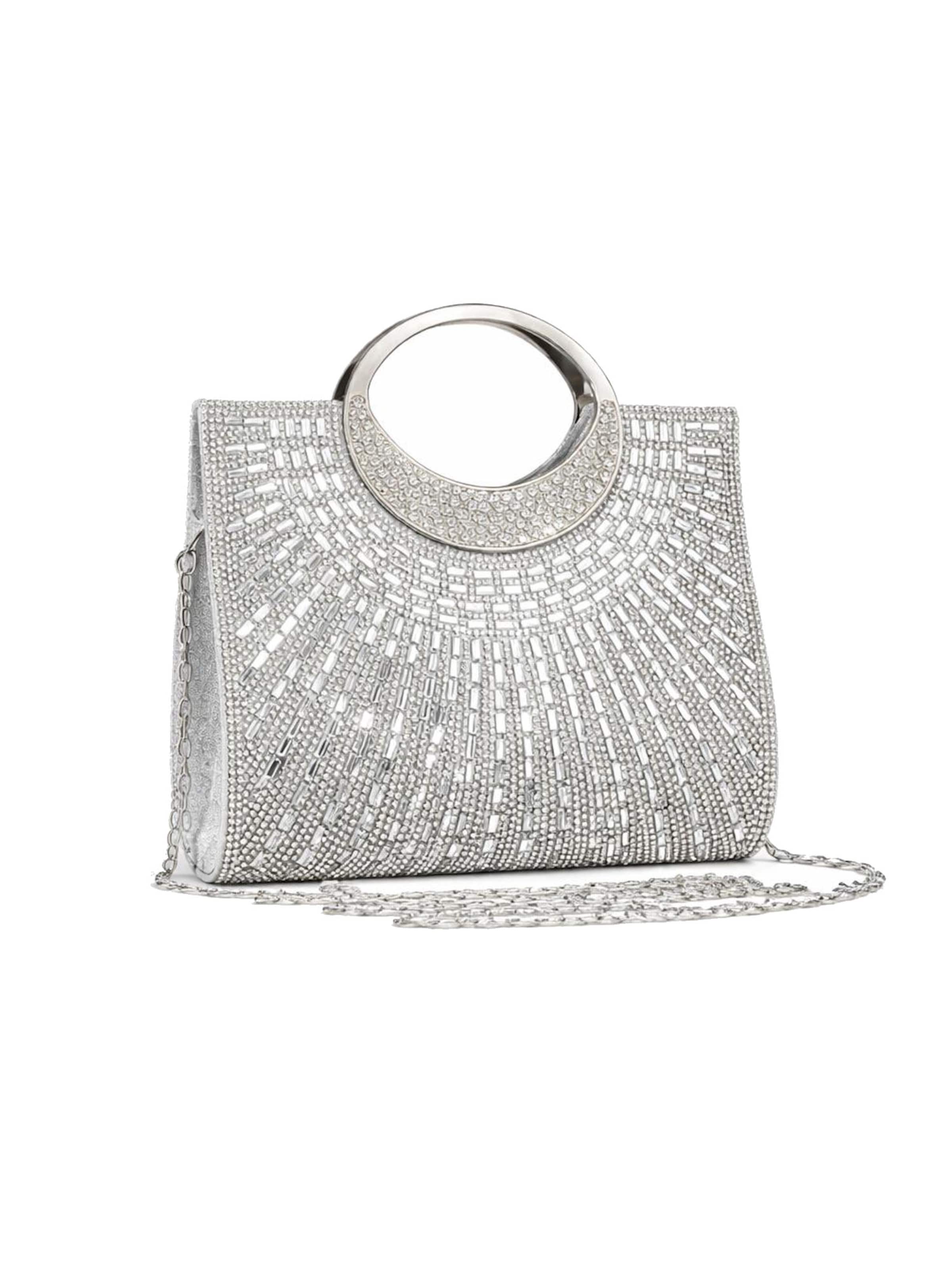 Tomshop24-7 Clutch 'Heidi' in Silver: front