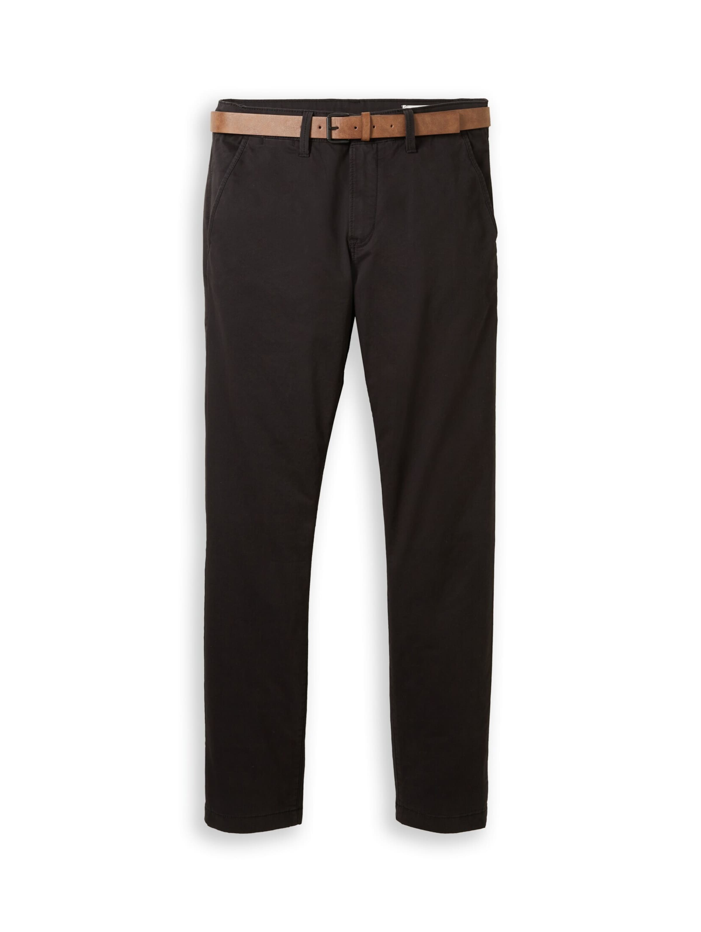 Coupe slim Pantalon chino TOM TAILOR DENIM en noir : devant