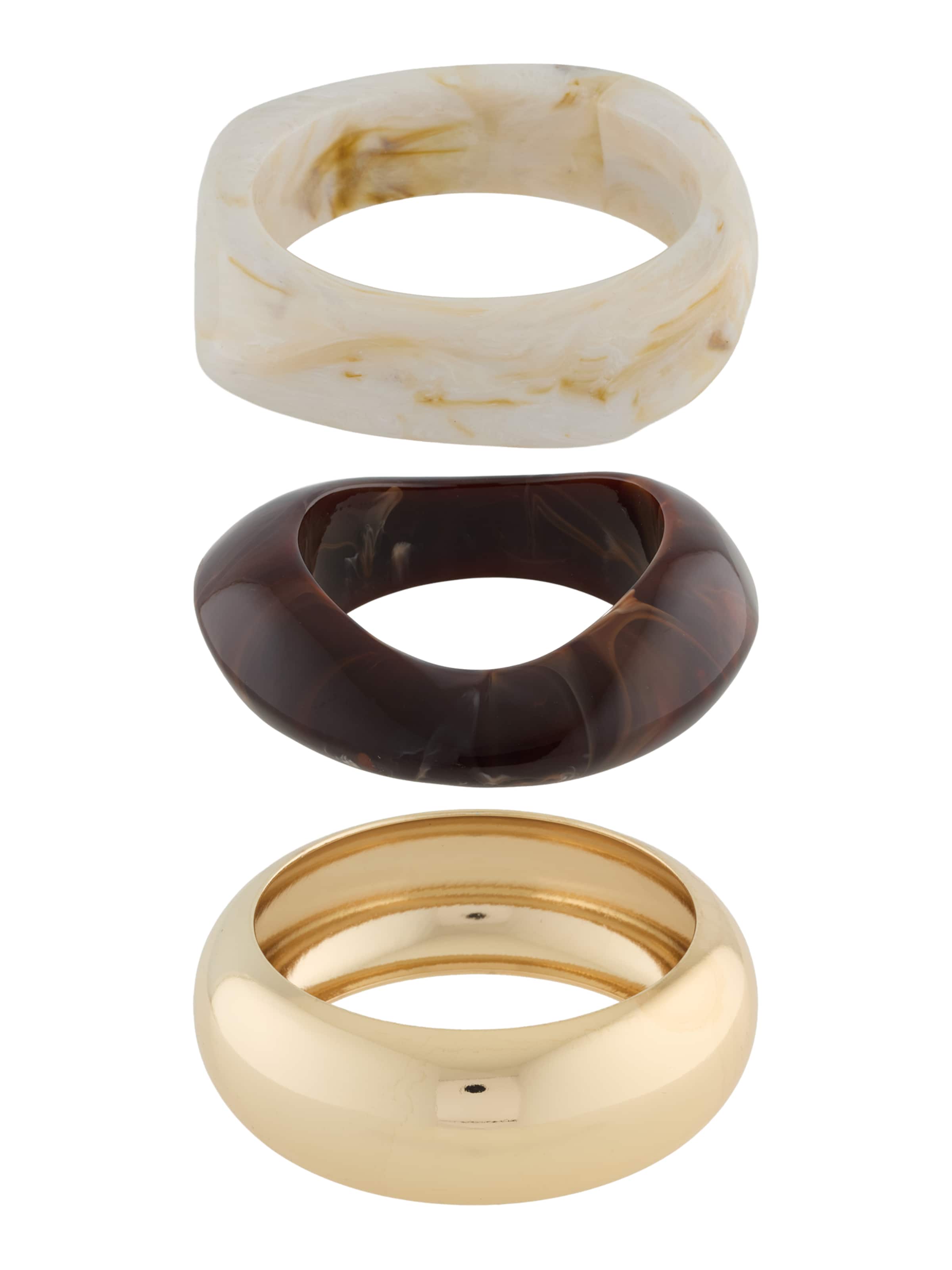 ABOUT YOU Bracelet 'Chiara' in One Size in Brown / Dark brown / Gold / White, Item view