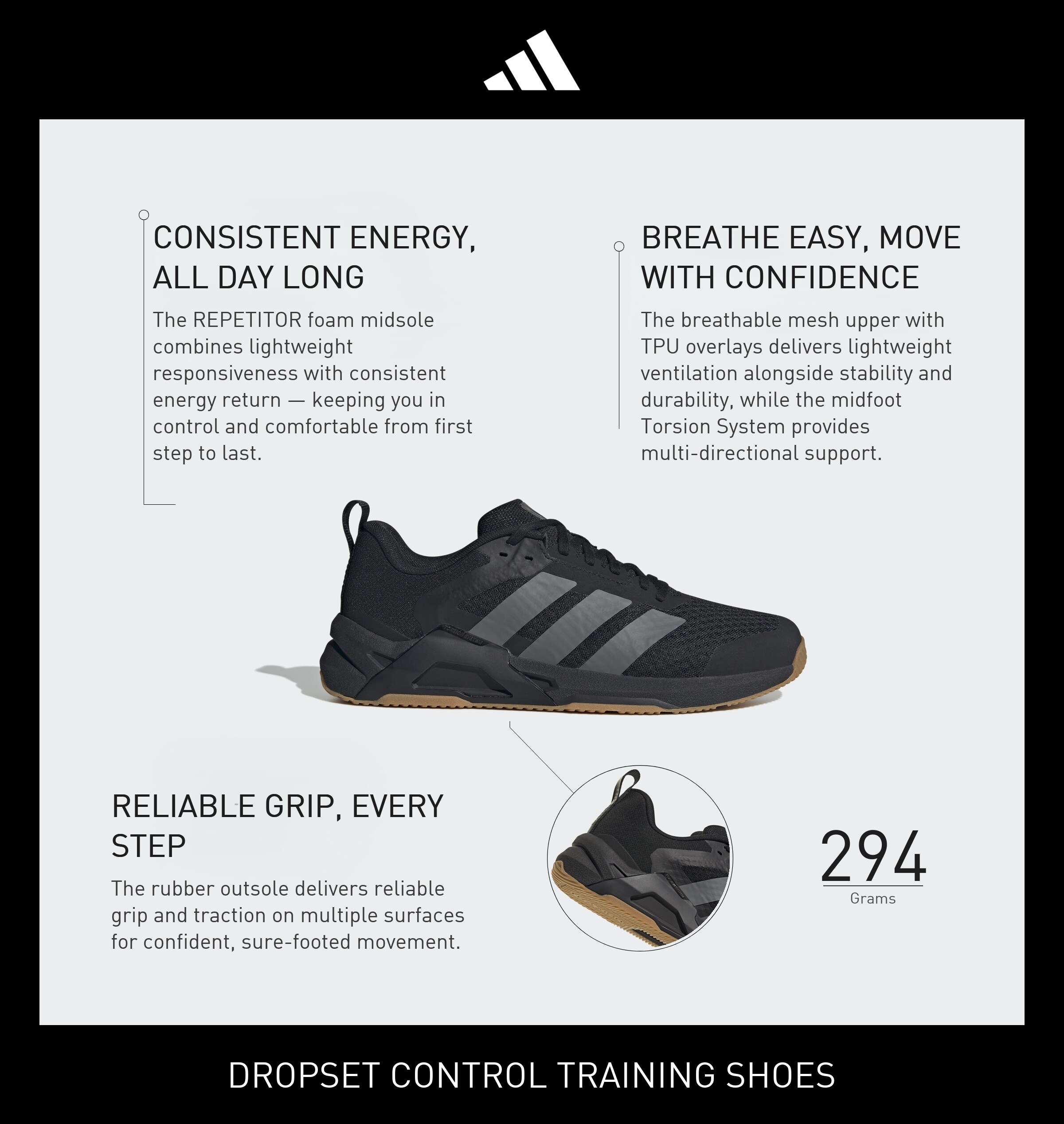 ADIDAS PERFORMANCE - Calzado deportivo 'Dropset Control' en negro